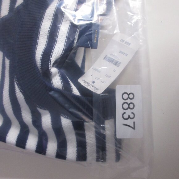 Brooks Brother Sweater Men XL Blue White Stripe Cotton Career Office Casual NWT‎ - Picture 14 of 14